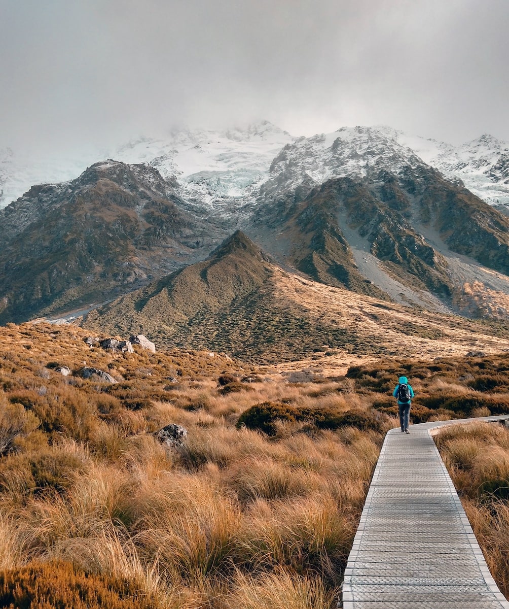 person hiking for a day of spiritual retreat